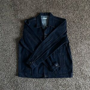 The Unbranded Brand Blue Denim Lightweight Jacket with Structured Shoulders